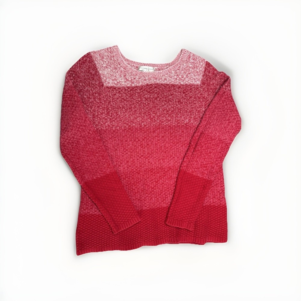 Christopher & Banks Sweater Tri-Color Reds/Pinks Size Large - Picture 2 of 9